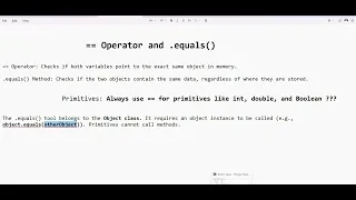 Java Interview Question Difference Between and equals