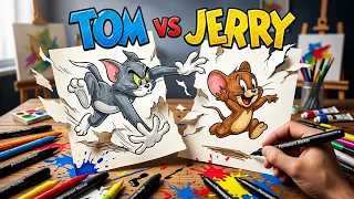 PINTANDO A 🐈‍⬛ TOM VS 🐀 JERRY