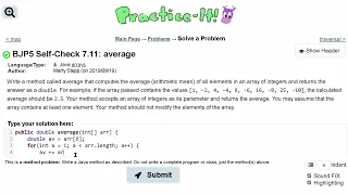 Java Practice It Self-Check 7 11 average arrays syntax array basics