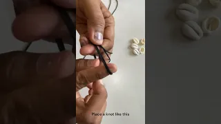 Ready the for making a cowrie shell necklace