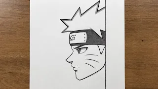 How to Draw Naruto Side View | Easy Naruto Pencil Drawing Tutorial