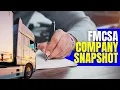 FMCSA Company Snapshot - Learn about it