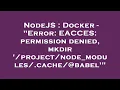 NodeJS Docker - Error EACCES permission denied mkdir cache babel