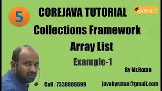 Corejava Tutorial Collection Framework -5 Array List-Example-1 BY Ratan Sir