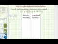 Classify Numbers as Rational or Irrational Common Core Math Ex 4