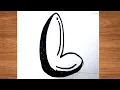 How To Draw Graffiti Bubble Letter L Easy Drawing Capital Letters For Beginners Art On Paper