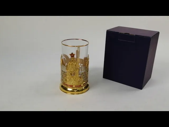 Видео-обзор Подстаканник 'Славься, Отечество наше свободное!', с посеребрением и золочением
