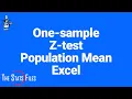 One sample z test for Mean using Excel Calculator