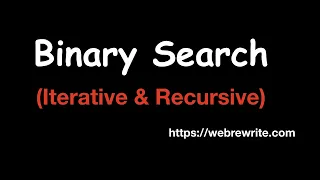 Binary Search LeetCode 704 Java Recursive Iterative