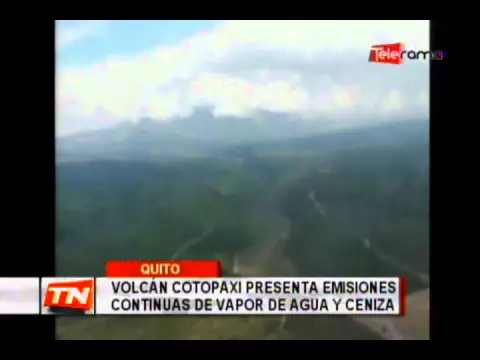Volcán Cotopaxi presenta emisiones continuas de vapor de agua y ceniza