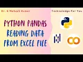 PYTHON PANDAS READING DATA FROM EXCEL FILE