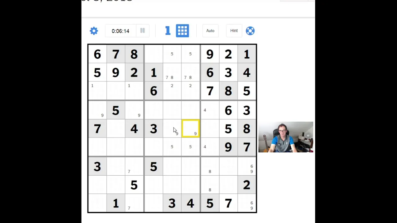 How to solve The New York Times Hard Sudoku:  8 Aug 18