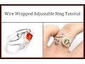 Easy Jewelry Tutorial Wire Wrapped Adjustable Ring with Crystals