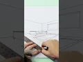 How to draw a room in 2-point perspective