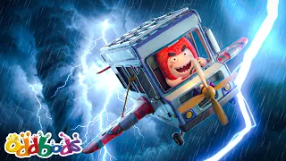 Slick, Fuse, Zee & Pogo’s Flying Bus Adventure! 🚌✈️ | Oddbods Cartoons | Funny Cartoons For Kids