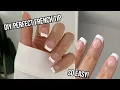 EASIEST FRENCH TIP NAILS AT HOME how to do the perfect French tip nails clean girl aesthetic
