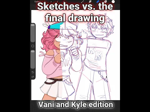 Sketches vs final drawings | Vani and Kyle animation #art #vaniandkyle #roblox #MM2 #fyp #blowup