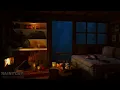 Rain Sounds for Sleeping with Thunder - Gentle Rain and Fireplace 4k in a Cozy Treehouse