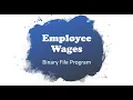 Binary File Program Employee Weekly Wages Java ISC Class 11