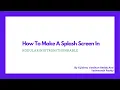How To Make A Splash Screen In Thunkable