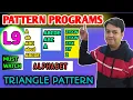 Lec 9 Alphabet pattern in java for beginners Triangle alphabet pattern in java icse computer