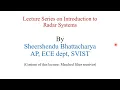lecture series on introduction to radar systems matched filter receiver