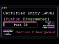 Certified Entry Level Python Programmer - Part 28