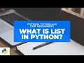 What is lists in python Python tutorials for beginners Jupyter notebook