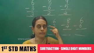 1st std maths subtraction single digit numbers basic learning numbers maths class 1 