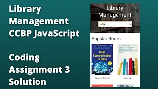 Library Management CCBP JavaScript Coding Assignment 3 Code Library Management Assignment
