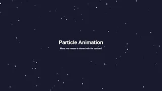 Interactive Particle Animation With HTML CSS Javascript