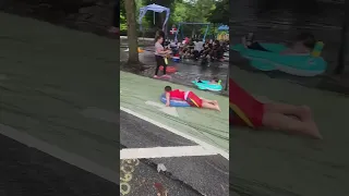 Rio Manhattan Children float down makeshift lazy river in NYC