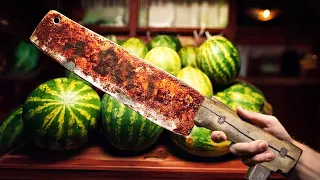 Restoring a MASSIVE Butcher's Cleaver – Insane Transformation!