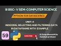 Indexing Selecting and Filtering Data in DataFrame