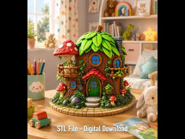 Enchanted Tree House Cottage STL File for 3D Print video thumbnail