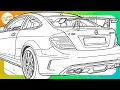 Coloring a Mercedes-AMG C63 Sports Car Coloring Page Coloring Art Art Therapy Coloring Cars