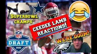 CeeDee Lamb LIVE REACTIONS Dallas Cowboys Eagles Reactions to 2020 NFL CeeDee Lamb Rd1 Pick