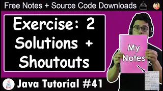 Java Tutorial Exercise 2 - Solution and Shoutouts