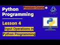 Input Operations in Python User Input in python python input Function Pyhon Tutorials