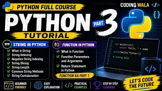 Python Tutorial Part 3 Strings in Python Functions Part 1