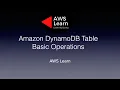 AWS DynamoDB table Basic Operations