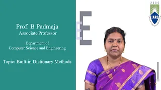 Built in Dictionary Methods by Mrs B Padmaja