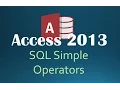 64 SQL WHERE Simple Operators Programming In Access 2013