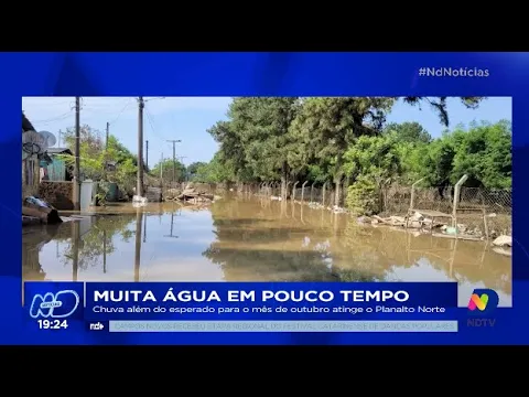 Muita água em pouco tempo: chuva além do esperado para o mês de outubro atinge o Planalto Norte