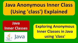 What is Anonymous inner class Using class in Java Java Tutorial