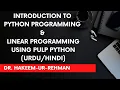Python for Optimization Data Structures Loops PuLP Modeling Workforce Blending Examples