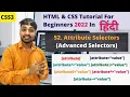 Attribute Selectors In CSS Html And CSS Tutorial In Hindi