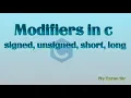 modifiers in c language