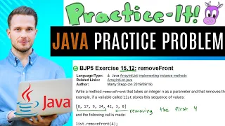 Java Practice It Exercise 15 12 removeFront ArrayList instance methods