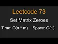 Set Matrix Zeroes - Leetcode 73